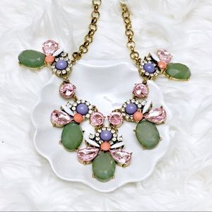 Multi color stone statement necklace